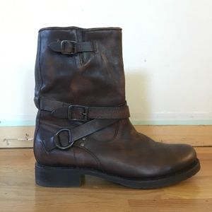 Brown Frye Buckled Boots